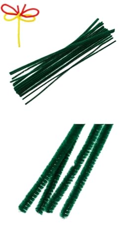 Image of TRAIS Dark Green Pipe Cleaners for Crafts (100 Pieces) | Flexible Chenille Stems for DIY Art, Flower Making, Kids Craft, School Projects & Decoration Supplies