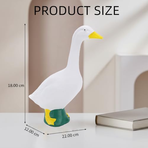 Estatua de ganso pequeño de resina blanca para decoración miniatura 6