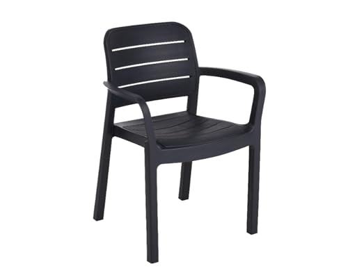 Keter Chaise de Jardin Tisara - Lot de 6 - Graphite