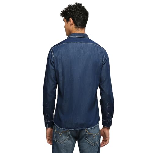 Image of Pepe Jeans Men's Cotton Solid Regular Fit Shirt