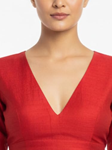 Image of Thevasa Women's Dupion Raw Silk Divine Depth Blouse