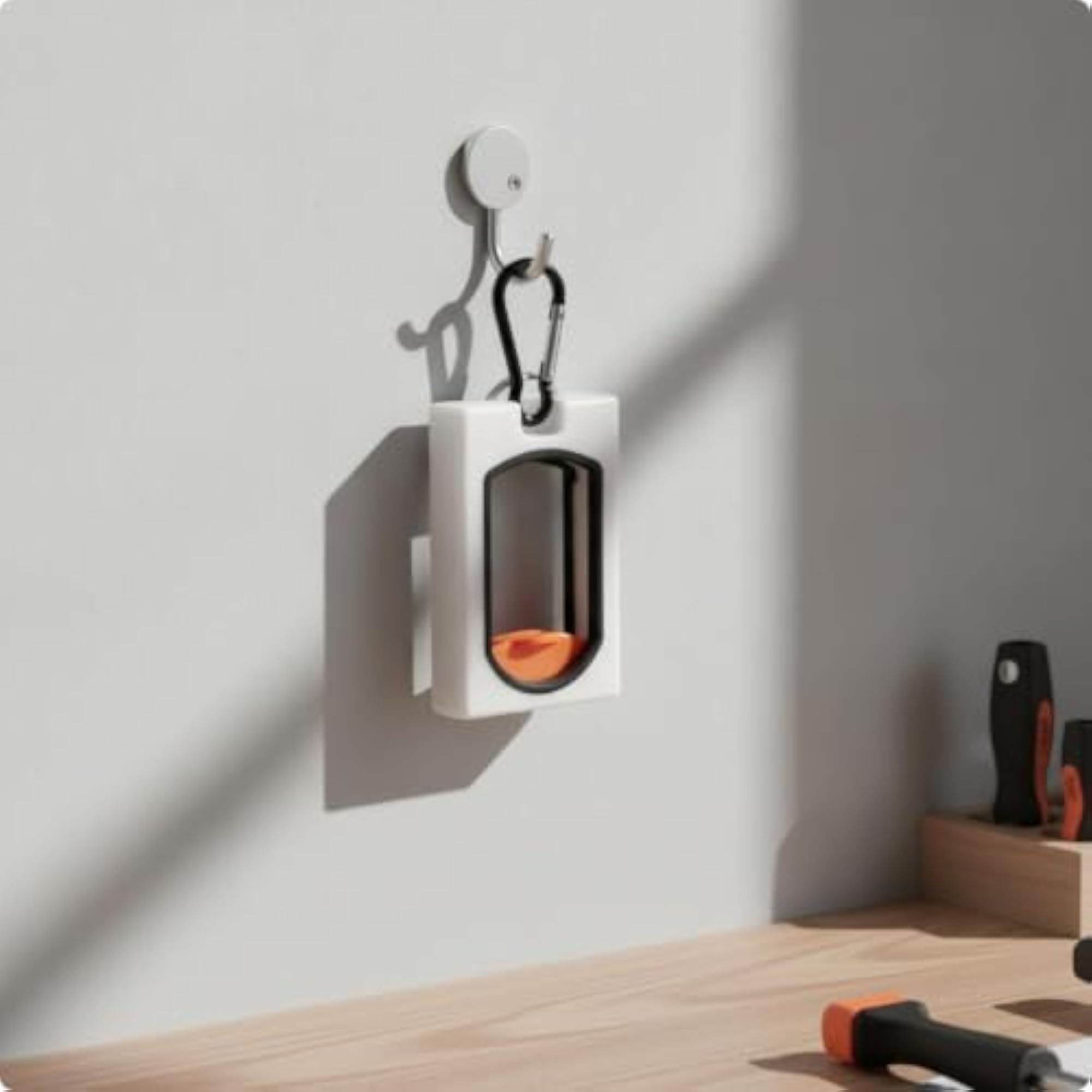 Zip Tie Holder with Carabiner Clip, Compact Design