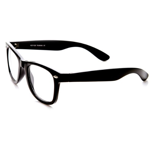 zeroUV Classic Thick Frame Clear Lens Basic Horn Rimmed Glasses (Black)3