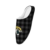 FOCO Men's NFL Jacksonville Jaguars Sherpa Lined Buffalo Check Memory Foam Slippers, X-Large (13-14) -  Team Beans, LLC