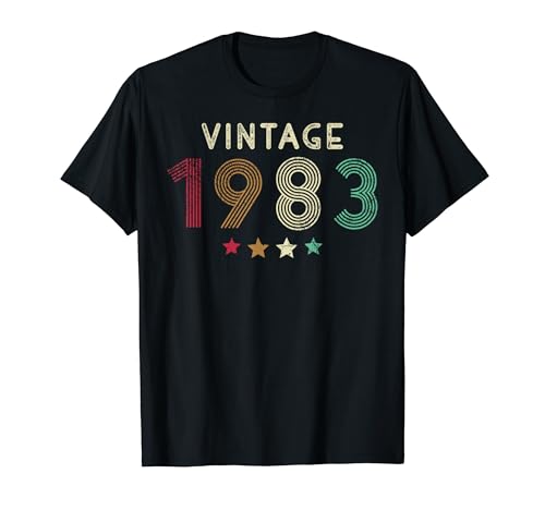 Vintage 1983 Birthday Retro Year of Birth 80s 90s Graphic Camiseta