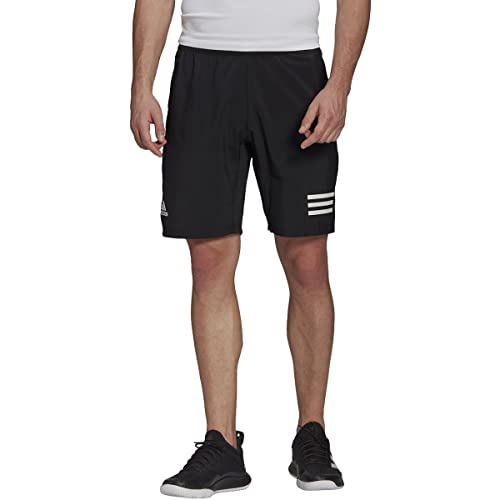 adidas Men's Club Tennis 3-Stripes Shorts, Black/White, Large