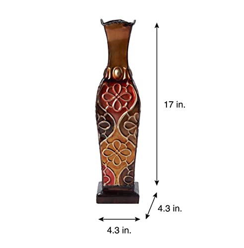 Elements 5154494 Harlequin Embossed Metal Vase-Table Centerpiece Home Décor thumb #1