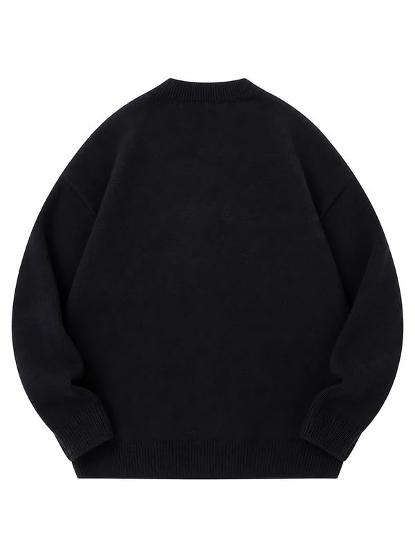 Image of Vamtac Mens Oversized Sweater Vintage Graphic Pullover Crewneck Knit Jumper Y2K Unisex Streetwear 2026 Fall Tops
