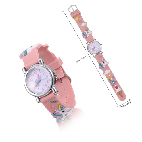 Reloj de cuarzo y pulsera rosa suave para niñas que no daña la piel 2
