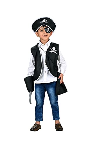 Image of BookMyCostume Pirate Costume Accessory Set Collection - Role-Play Outfit, Captain Vest, Hat & Themed Props for Kids - Ideal for Halloween, School Annual Day, Theme Parties & Return Gifts | 6-12 Yrs