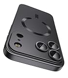 LEKEVO Magnetic for iPhone 17 Pro Max Case, Compatible with MagSafe, Built-in Camera Lens Protector, Slim Thin Soft Silicone Bumper Shockproof Metallic Luster Phone Case, Black