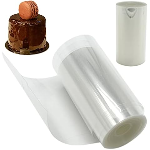 Cake Collars, 8/10cmx10m Clear Transparent Acetate Roll, Mousse Cake Sheets, Acetate Cake Strips, Acetate Cake Sheet for Cake Decorating, DIY Baking and Chocolate Mousse (8cm) Cover