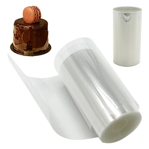 Lámina para borde de tartas, rollo de acetato transparente, 8 cm x 10 m, rollo de acetato para decoración de tartas, chocolate, mousse, pasteles y postres (8 cm)