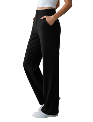 JEKAOYI Womens High Waisted Wide Leg Dress Pants Stretchy Work Slacks Black - image 1