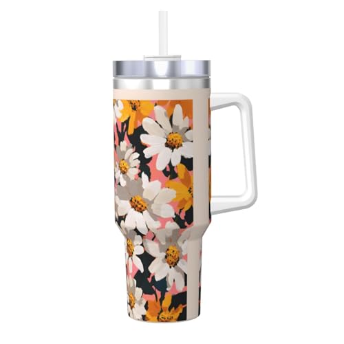 Vaso térmico de acero inoxidable con asa y sorbete 40oz