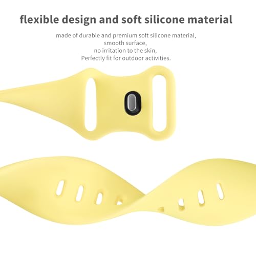 Image of Sport Bands Compatible with Apple Watch Band 38mm /40mm /41mm /42mm /44mm /45mm /49mm Women Men,Soft Silicone Strap Compatible with iWatch Ultra2 /Ultra Series10 /9 /8 /7 /6 /5 /4 /3 /2 /1 /SE Ginger Yellow