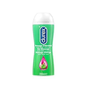 Durex – Massage Olie en Glijmiddel 2-in-1 – Aloë Vera – waterbasis – 200ML