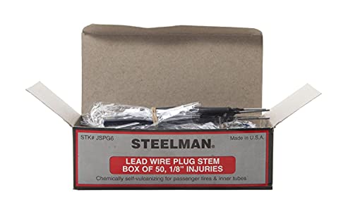 Image of Steelman 1 /8-Inch Tire Repair Pull Through Plug with Lead Multipack, for Tire Injuries up to 1 /8-inch (3 mm), Chemical or Heat Cure, Integrated Lead Wire, Box of 50