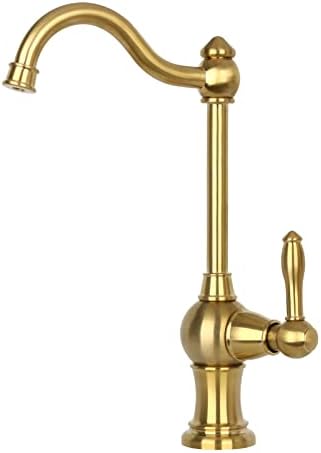 Brushed Gold Brass Kitchen Water Filter Faucet Lead-Free Drinking Water Faucet Only for Cold or Hot Water Fits most Reverse Osmosis Units or Water Filtration System in Non-Air Gap - Brushed Gold Brass