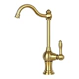 Akicon Brass Body Kitchen Faucet - 100% Drinking Water, Fits Most RO Units or Filtration Systems, Non-Air Gap, Cold Water Only (Brushed Gold)