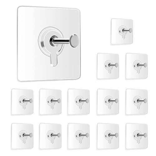 Image of 14 Pack Wall Hooks 13 lbs(Max), Wall Hangers Without Nails, Adhesive Wall Hooks, Waterproof and Rustproof to use Inside Kitchen, Bathroom, Home and Office
