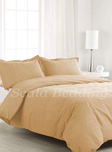 Housse de couette en coton égyptien 600 fils beige pour un lit d'exception - 2