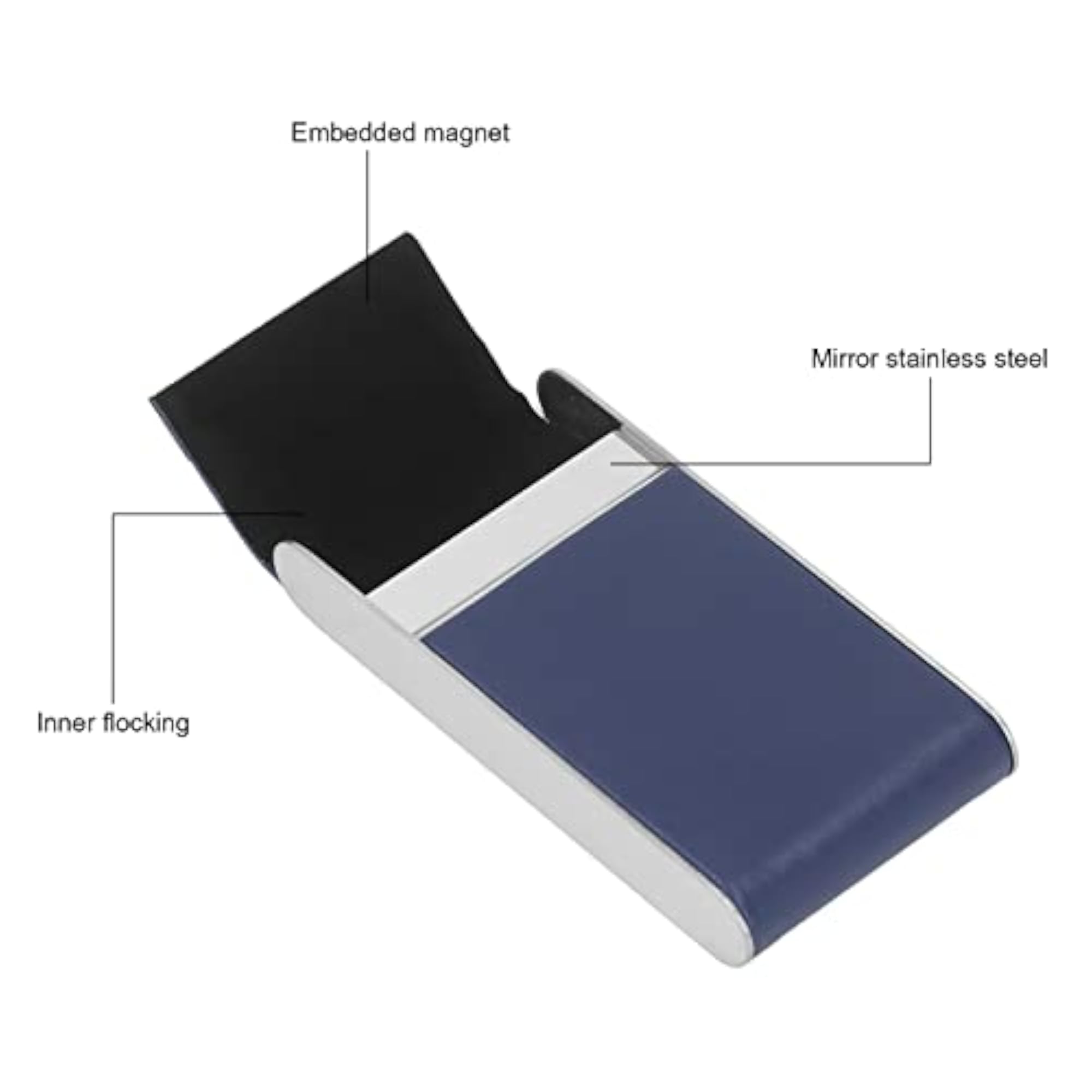 Magnetic Flip Cover Cigarette Storage Case (Blue)