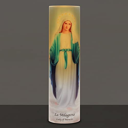 The Saints Collection Lady Of Miracles Flickering Led Prayer Candle With Timer, Prayer In English And Spanish, Religious Gift Ideas For Mothers Day, Fathers Day, And Birthdays #TOP5