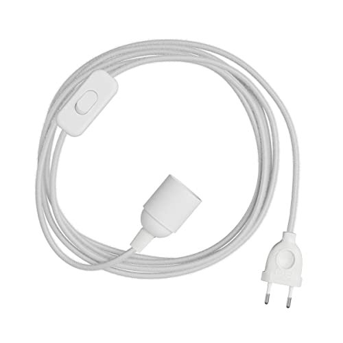 Cable textil RC01 con portalámparas E14 SnakeBis de 3 metros para lámparas colgantes a medida