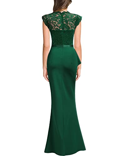 Image of MISSMAY Women's Retro Floral Lace Sleeveless Formal Wedding Long Dress
