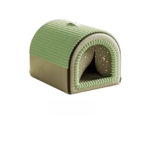 Xozilo 小型中型大型犬猫用 ペットハウス 室内ベッド 保温 防寒 折り畳み 水洗い可 収納便利 四季対応 リビング寝室用 (Mサイズ: 40*35*35cm, 緑色) (M:40*35*35cm,?)