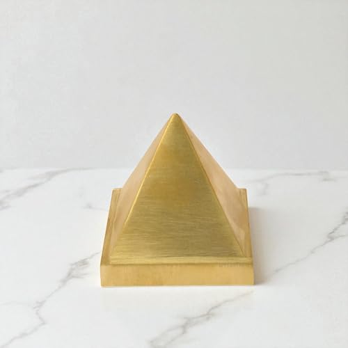 Image of Vastu Solid Brass Pyramid |2.5-Inch |Weight- 830gm Approx | Pyramid for Positive Energy, Health & Wealth | Remedies for Home & Office | Entrance - SW, WEST | Pack of 1
