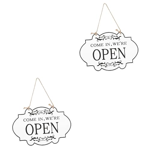 ULTECHNOVO 2st Dubbel-sidig Trä Skylt Öppen Stängd Dekorativ Skylt För Butiker Kaféer Och Restauranger Enkel Och Praktisk Design Informera Gäster Om Affärens Status