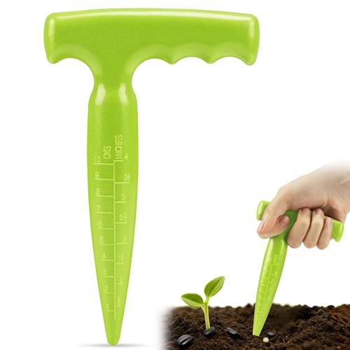 Milifox Outil Plantoir à Bulbes - Jardinière à Bulbe avec Échelle de Mesure Pour Une Plantation Précise,Idéal pour Plantoir des Légumes et des Fleurs (Vert Fluorescent)