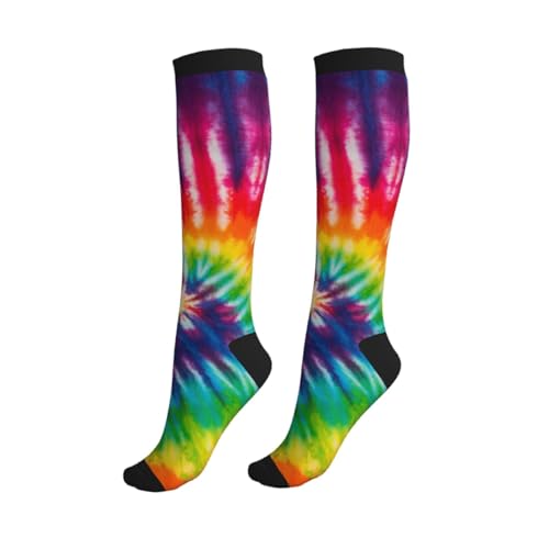 Tie Dye Compression Socks Knee High Support Socks For Women Men Running Athletic Hiking
