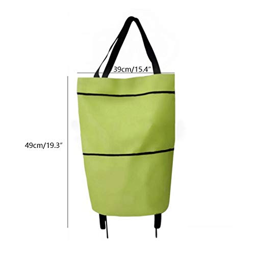 LICHUAN Einkaufstrolley Klappbare tragbare Einkaufstasche mit Rad Obst Gemüse Tasche Big Kapazität Lebensmittel… – Bild 5