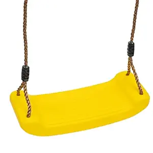 Tanness Childrens Swing Seat with Adjustable Ropes | Safety Grip and Anti Slip Moulded Replacement Swing Seat | Weatherproof Garden Accessories - Yellow