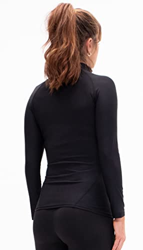 DEVOPS 3 Pack Women's Compression Shirt Dry Fit Turltle Neck Long Sleeve Running Athletic T-Shirt Workout Tops4