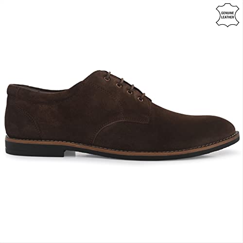 Image of Auserio Men's Suede Leather Derby Lace Up Formal Shoes | Anti Skid Sole & Waxed Laces| Antimicrobial & Heat-insulating| Memory Foam Padded Insole | Shoes for Office & Parties (SSE 013.014.015.016.017)