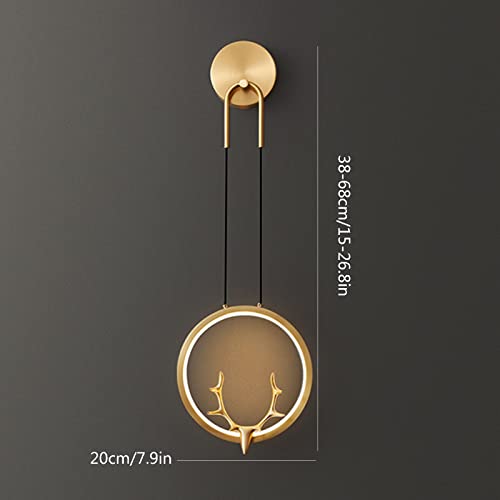 Lámpara de pasillo creativa con iluminación interior indirecta y soporte de cobre 2