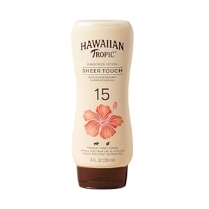 Hawaiian Tropic Sunscreen Sheer Touch Broad Spectrum Sun Care Sunscreen Lotion – SPF 15, 8 Ounce