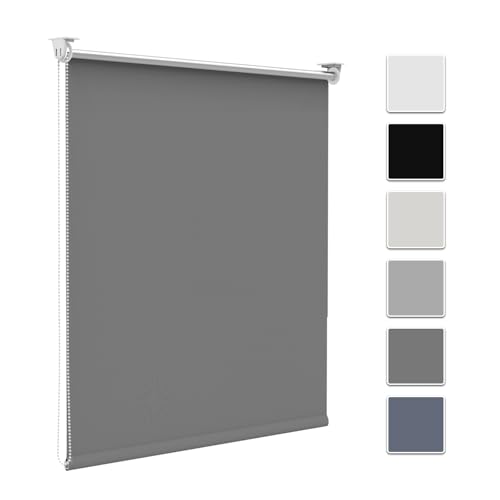 Zarnan Store Enrouleur Occultant sans Perçage, Gris Foncé 115l x 210L cm, Isolant Thermique pour Fenêtre ou Porte, Facile à Installer, Protéger Votre Vie...