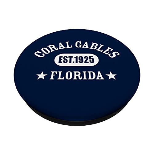 CORAL GABLES FL Classic Athletic Design PopSockets Swappable PopGrip, Black - Image 2