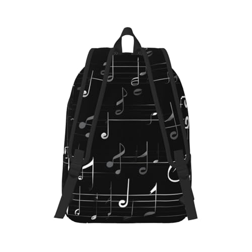 Mochilas de viaje con estampado de notas musicales ergonómica y ligera 3