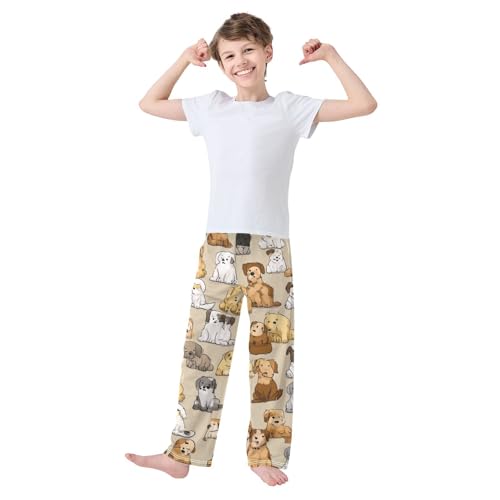 ZZXXB Cartoon Puppy Dogs Boys Long Pants Soft Trousers Elastic Waist Kids Lounge Bottoms with Pockets S-XL3