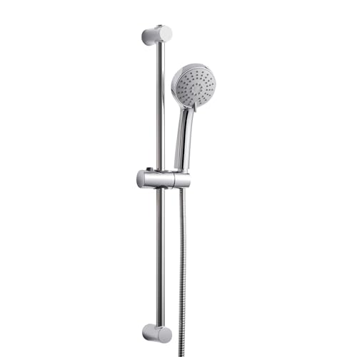 OFFO Colonne de Douche sans Mitigeur Barre de Douche en Acier Inoxydable de 60 cm avec Flexible de 1.6 m Pommeau de Douche (3 Modes 100 mm) et Support pour Salle de Bain...