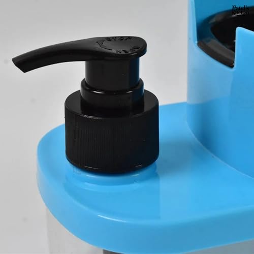 Image of Patel's Kitchen 3 in 1 Dish Soap Dispenser with Sponge Holder & Hand Wash Pump | Dual Liquid Kitchen Sink Organizer | Soap Dispenser with Drip Tray for Dishwashing, Sink & Kitchen Cleaning (3 in 1)