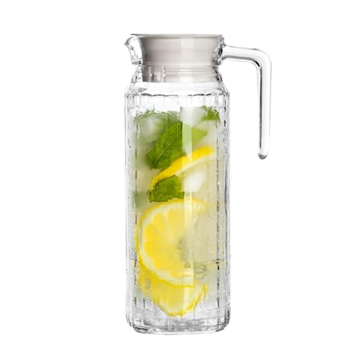 ELEGANT HOME LIVING Water Jugs for Refrigerators, Set of 2 Glass Carafes with Lid, Perfect for Cold Beverages, 33oz / 1 Litre - Image 5