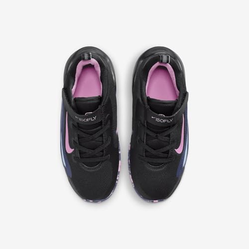 Nike IsoFly Little Kids' Basketball Shoes (FQ7670-003, Black/Midnight Navy/Aluminum/Playful Pink) Size 114