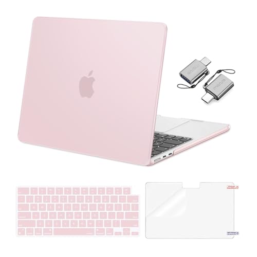 Image of MOSISO Compatible with MacBook Air 13 inch Case M5 2026 M4 2025 M3 M2 2024-2022 A3449 A3240 A3113 A2681, Hard Shell&Keyboard Cover&Screen Film&Type C for MacBook Air 13.6 inch Case, Baby Pink